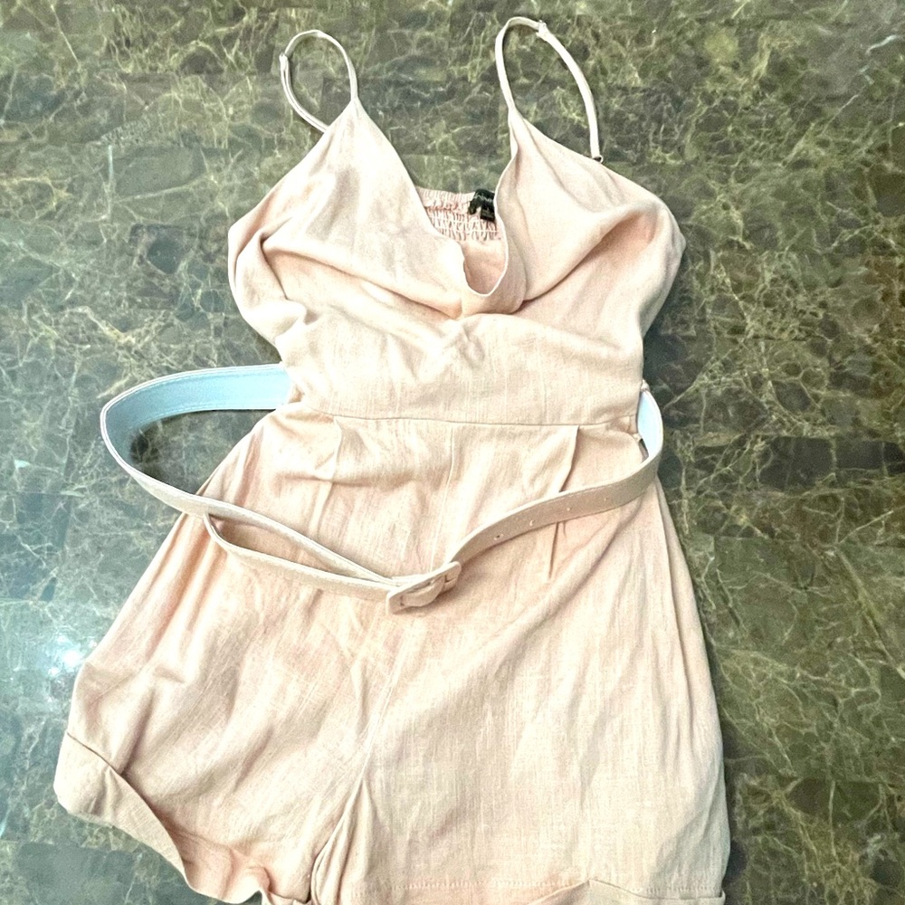 Ladies Pink Romper with belt